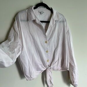 TOPSHOP White cotton shirt with knot